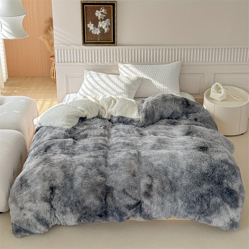 Thickened Warm Plush Lamb Velvet Duvet Solid Plush Faux Fur Down Comforter