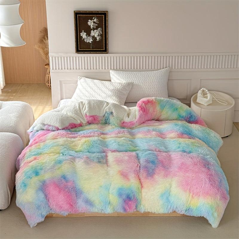 Thickened Warm Plush Lamb Velvet Duvet Solid Plush Faux Fur Down Comforter