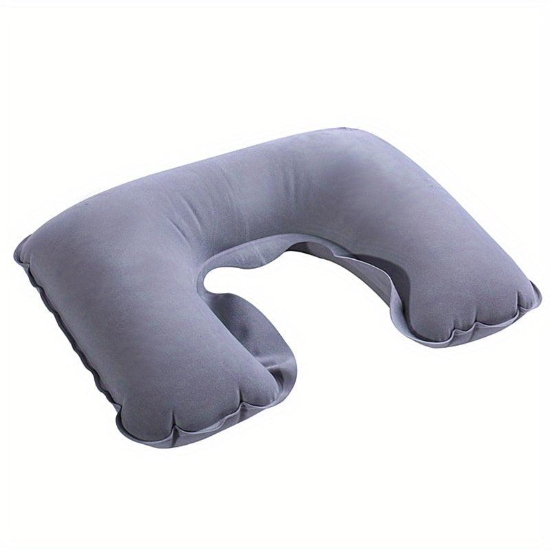 U Shaped Inflatable Travel Neck Pillow Soft for Long Sleep on Airplane Train