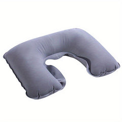 U Shaped Inflatable Travel Neck Pillow Soft for Long Sleep on Airplane Train