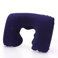 U Shaped Inflatable Travel Neck Pillow Soft for Long Sleep on Airplane Train