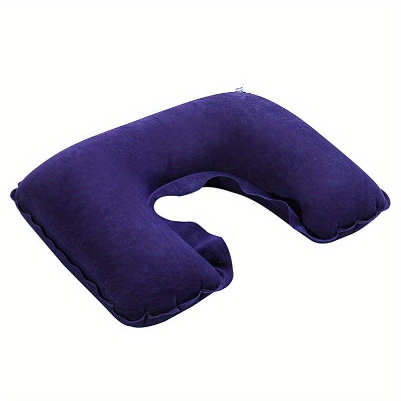 U Shaped Inflatable Travel Neck Pillow Soft for Long Sleep on Airplane Train