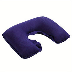 U Shaped Inflatable Travel Neck Pillow Soft for Long Sleep on Airplane Train