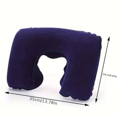 U Shaped Inflatable Travel Neck Pillow Soft for Long Sleep on Airplane Train