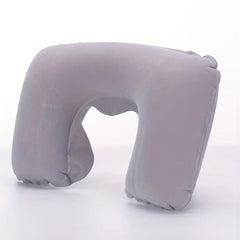 U Shaped Inflatable Travel Neck Pillow Soft for Long Sleep on Airplane Train