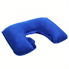U Shaped Inflatable Travel Neck Pillow Soft for Long Sleep on Airplane Train