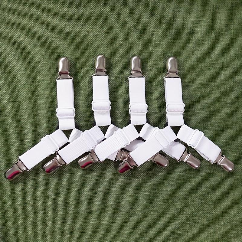 4PCS Triangle Bed Sheet Holder Elastic Suspenders Bed Sheet Straps