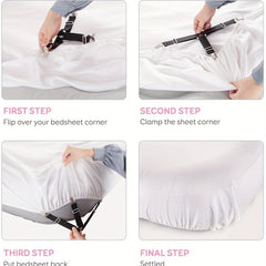 4PCS Triangle Bed Sheet Holder Elastic Suspenders Bed Sheet Straps