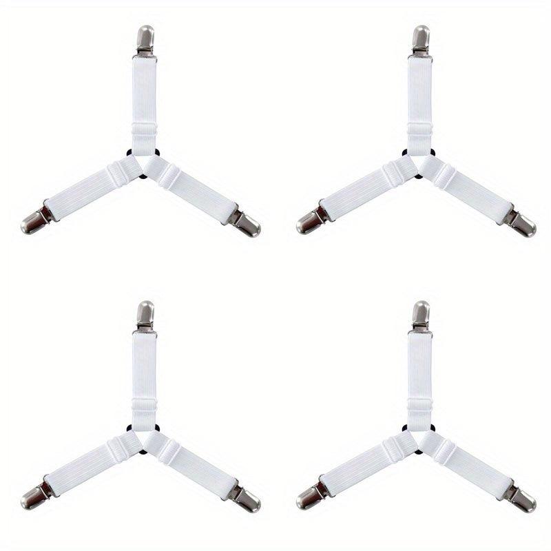 4PCS Triangle Bed Sheet Holder Elastic Suspenders Bed Sheet Straps
