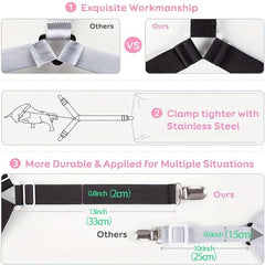 4PCS Triangle Bed Sheet Holder Elastic Suspenders Bed Sheet Straps