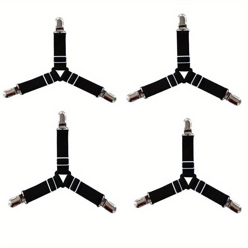 4PCS Triangle Bed Sheet Holder Elastic Suspenders Bed Sheet Straps