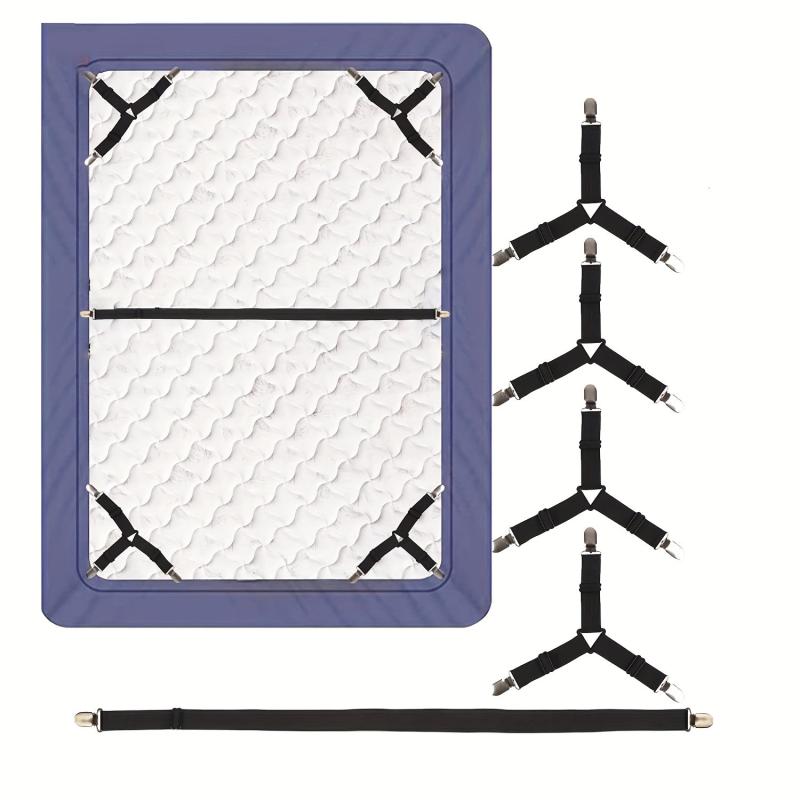 5pcs Triangle Bed Sheet Fixers Adjustable Elastic Sofa Tablecloth Fixing Belt