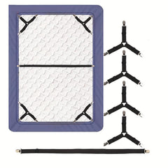 5pcs Triangle Bed Sheet Fixers Adjustable Elastic Sofa Tablecloth Fixing Belt