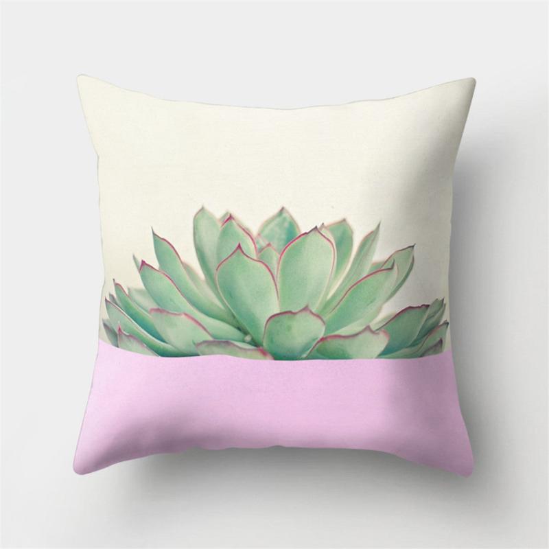 Succulents Plants Throw Pillow Case 32 x 17 Inches