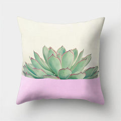 Succulents Plants Throw Pillow Case 32 x 17 Inches