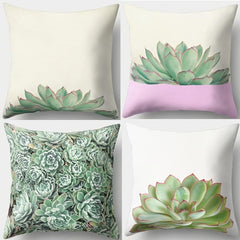 Succulents Plants Throw Pillow Case 32 x 17 Inches