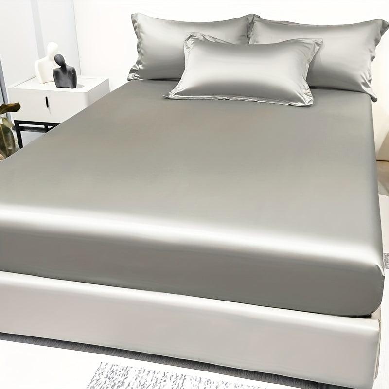 Soft Viscose Fitted Sheet in Light Gray - Deep Pocket Mattress Cover