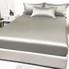 Soft Viscose Fitted Sheet in Light Gray - Deep Pocket Mattress Cover