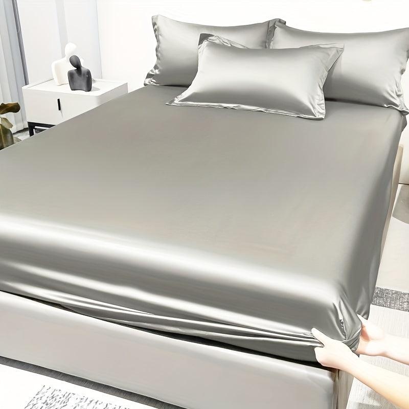 Soft Viscose Fitted Sheet in Light Gray - Deep Pocket Mattress Cover