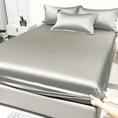 Soft Viscose Fitted Sheet in Light Gray - Deep Pocket Mattress Cover