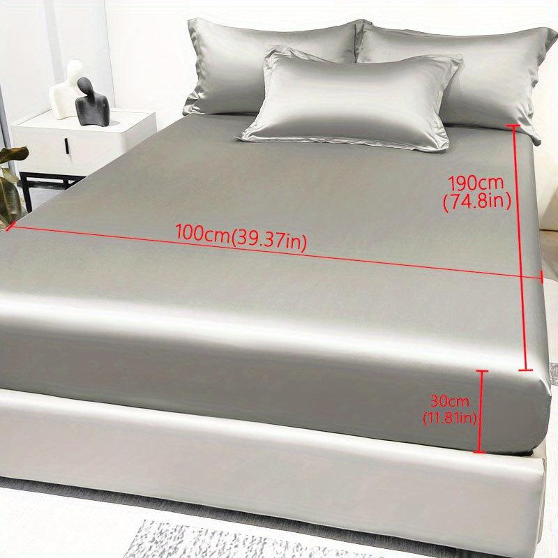 Soft Viscose Fitted Sheet in Light Gray - Deep Pocket Mattress Cover