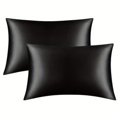 2pcs Silver Gray Silk Satin Pillowcase Envelope Closure