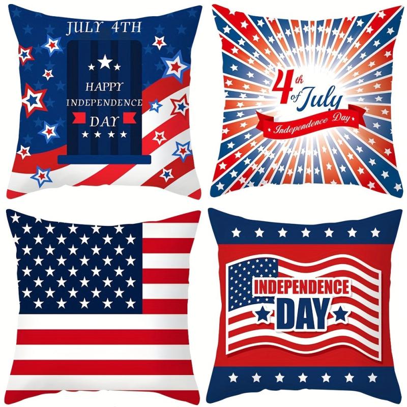 4th of July American Flag Pillow Covers for Home Decor
