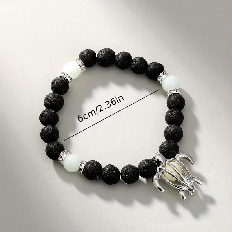 Turtle Pendant Bracelet With Luminous Beads