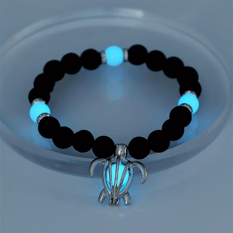 Turtle Pendant Bracelet With Luminous Beads