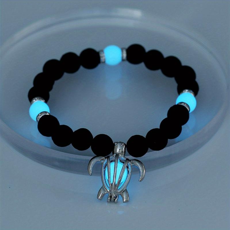 Turtle Pendant Bracelet With Luminous Beads