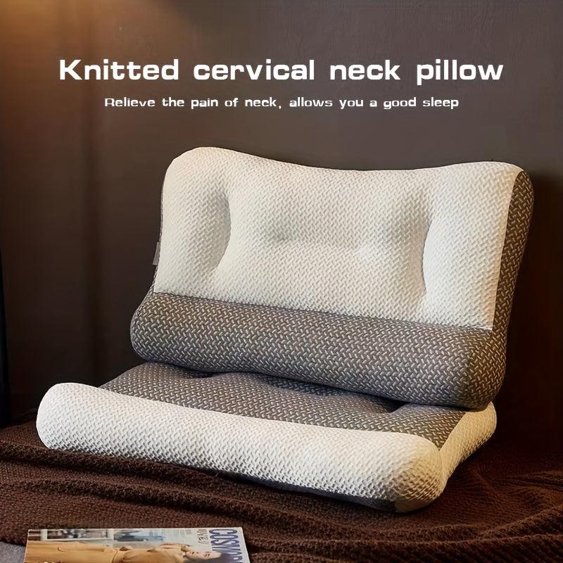 Knitted Fabric Neck Pillow for Neck Pain Relief & Spine Alignment