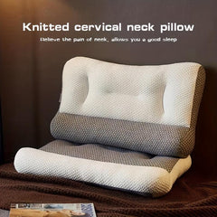 Knitted Fabric Neck Pillow for Neck Pain Relief & Spine Alignment