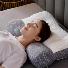 Knitted Fabric Neck Pillow for Neck Pain Relief & Spine Alignment