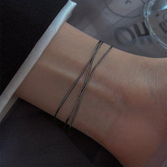 Multilayer Flat Snake Link Chain Bracelet for Women