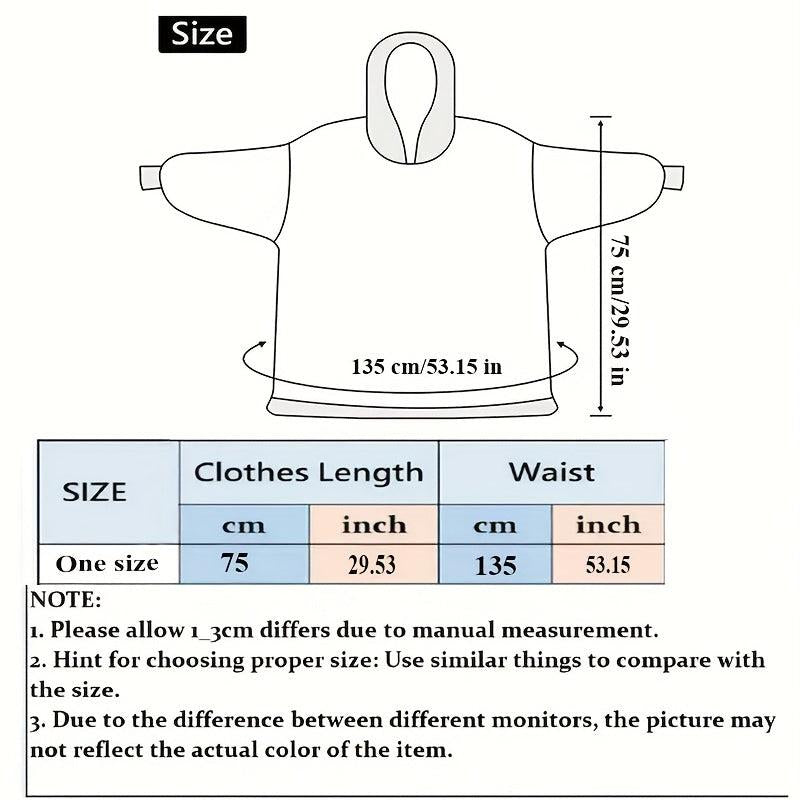 Kids Oversized Hoodie Blanket Sherpa Fleece Warm Wearable Sweatshirt