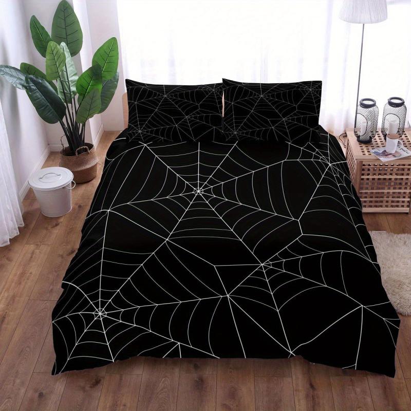 Halloween Spider Web Duvet Cover Set - 3pcs