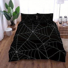 Halloween Spider Web Duvet Cover Set - 3pcs