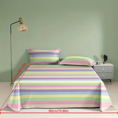 Rainbow Striped Flat Sheet Soft Bedding