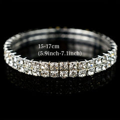 Elastic Rhinestone Bangle Bracelet for Women Girls