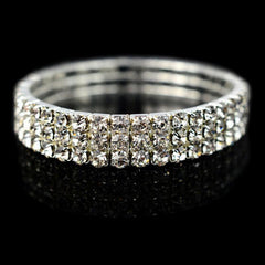 Elastic Rhinestone Bangle Bracelet for Women Girls