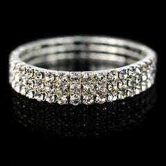 Elastic Rhinestone Bangle Bracelet for Women Girls
