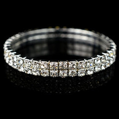 Elastic Rhinestone Bangle Bracelet for Women Girls