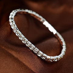Elastic Rhinestone Bangle Bracelet for Women Girls