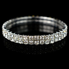 Elastic Rhinestone Bangle Bracelet for Women Girls