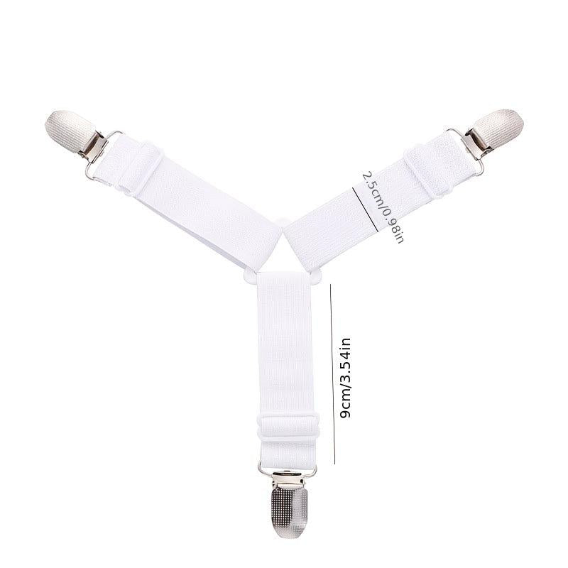 4pcs Triangle Bed Sheet Fixers Elastic Sofa Sheet Fixing Clips