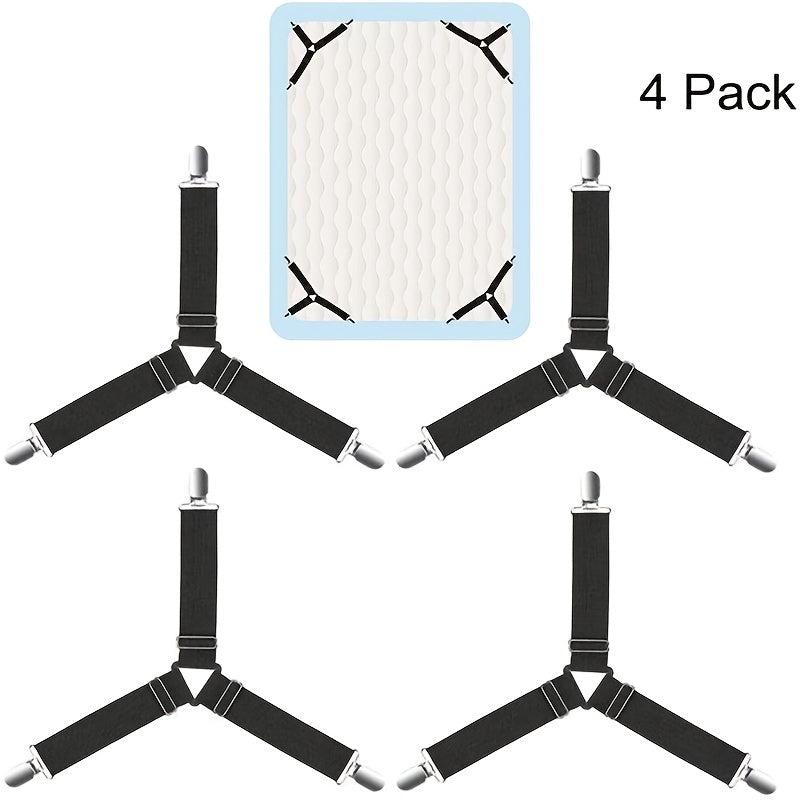 4pcs Triangle Bed Sheet Fixers Elastic Sofa Sheet Fixing Clips