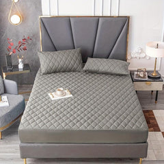 3pcs Waterproof Fitted Sheet Set Anti slip Mattress Protector Soft Comfortable