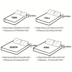 3pcs Waterproof Fitted Sheet Set Anti slip Mattress Protector Soft Comfortable