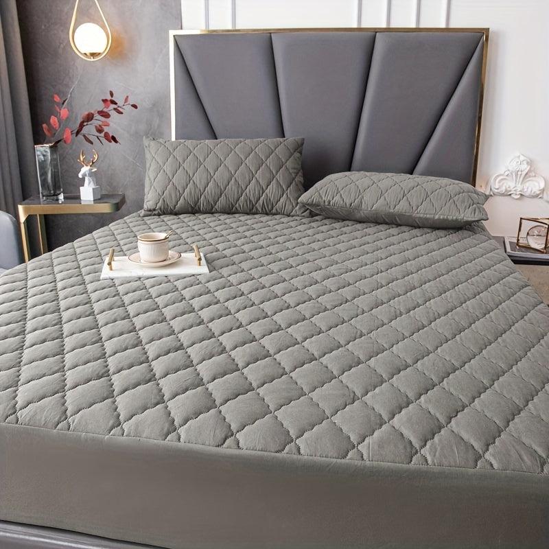 3pcs Waterproof Fitted Sheet Set Anti slip Mattress Protector Soft Comfortable