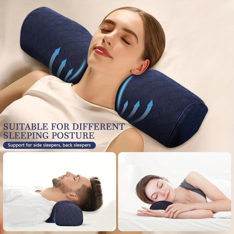 Ergonomic Cervical Neck Pillow Memory Foam Bolster Pillow